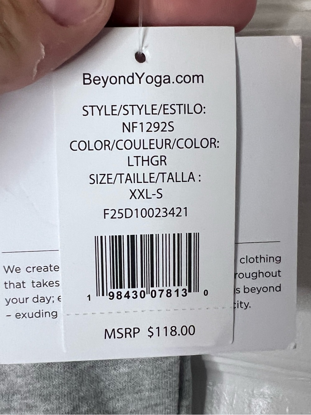 #792 NWT Beyond Yoga LuxeFleece Wide Leg Pants XXL Short Gray - Picture 6 of 6